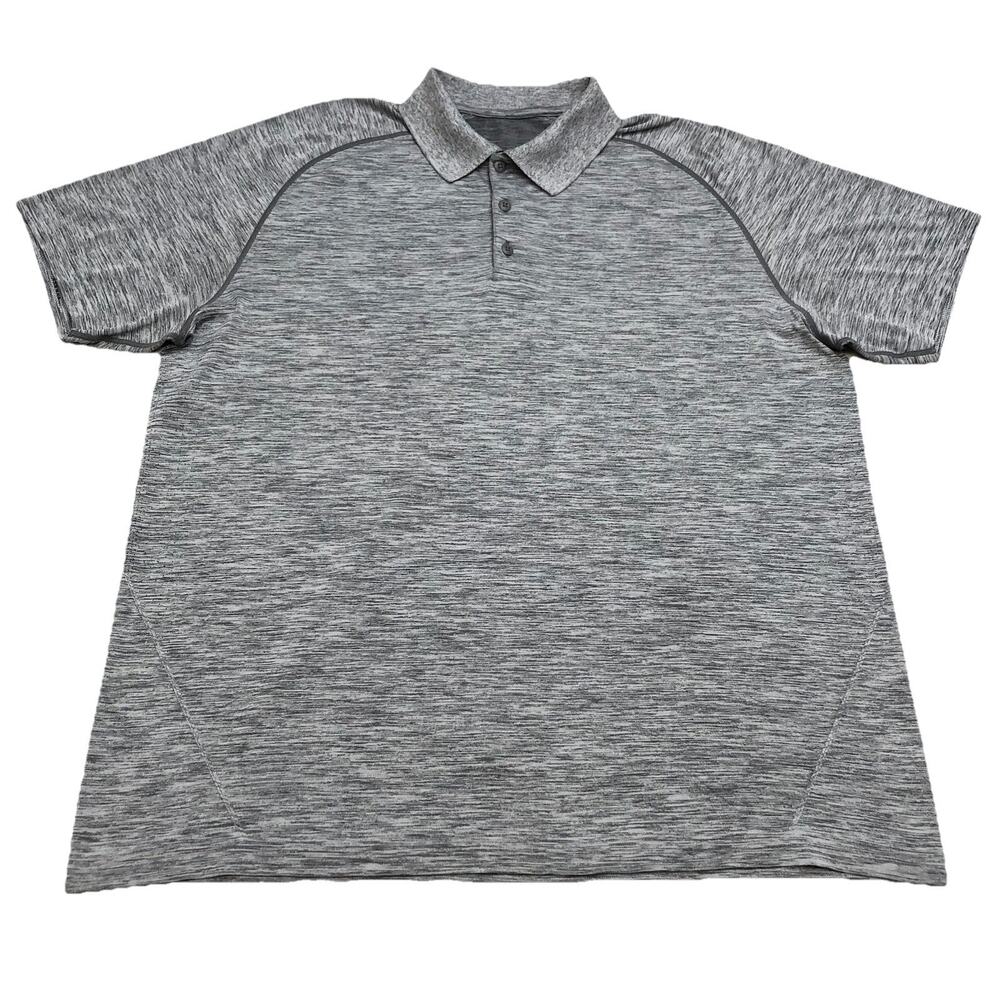 Lululemon Metal Vent Tech Polo Shirt Mens XXL Performance Short Sleeve Gray